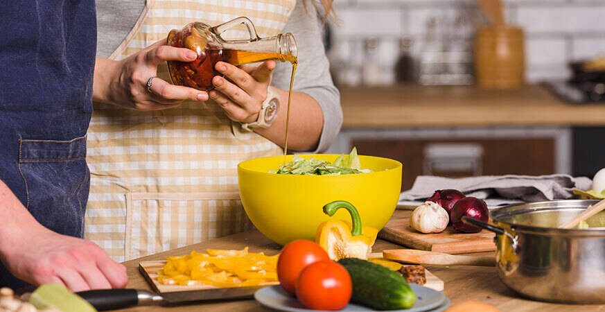 cooking a healthy meal